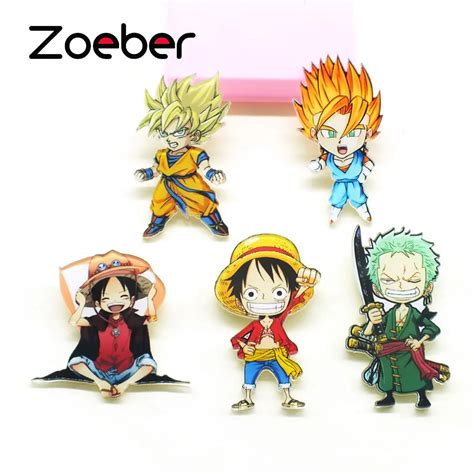 Zoeber Anime One Piece Chlidren Brooch Pins Stock Dragon Ball Cartoon