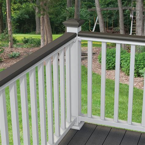 Barrette outdoor living handirail 3.57 in. Veranda railing system Home Depot | Patio railing, Deck railing design, Decks and porches
