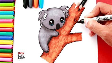 Cómo Dibujar Un Koala Kawaii En Un árbol Learn To Draw A Cute Koala