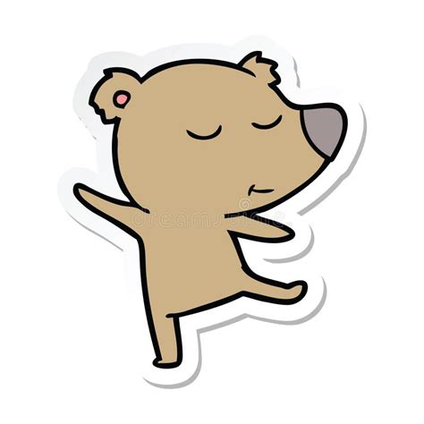 sticker of a happy cartoon bear dancing stock vector illustration of artwork hand 149230267