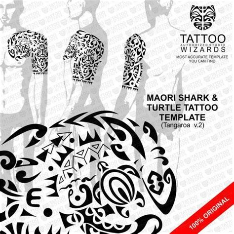 Maori Shark And Turtle Vector Tattoo Template Stencil Tattoo Wizards