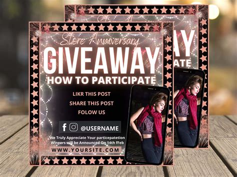 Giveaway Flyer Template Diy Canva Giveaway Flyer Template Etsy