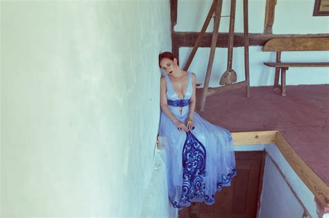 Wallpaper Women Model Closed Eyes Photography Dress Blue Fashion Spring Clothing
