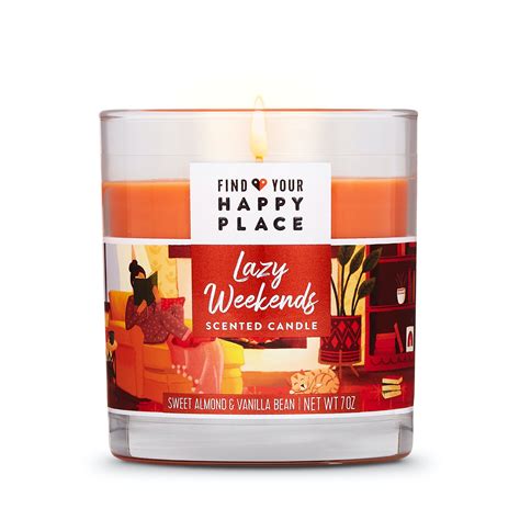 Find Your Happy Place Scented Candle Lazy Weekends 7 Oz Walmart