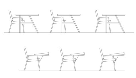 Side Elevation Detail Of A Classroom Benches Detail Dwg File Cadbull