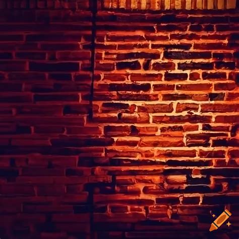 Orange Neon Lights Illuminating A Brick Wall On Craiyon