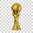 Taça da Copa do Mundo Dourada Elemento 3D PNG Transparente [download ...