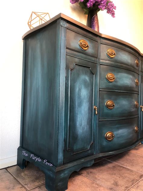 Beautiful Hand Painted Blue Buffet Furniture Inspiration Painted