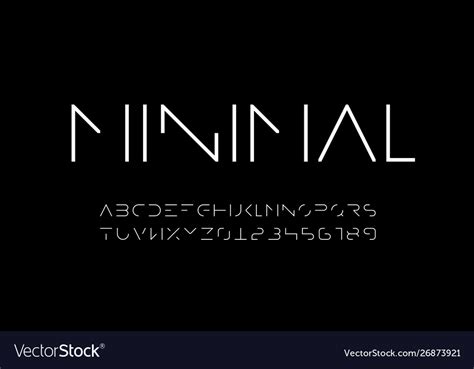 Minimal Style Font Minimalistic Alphabet Letters Vector Image