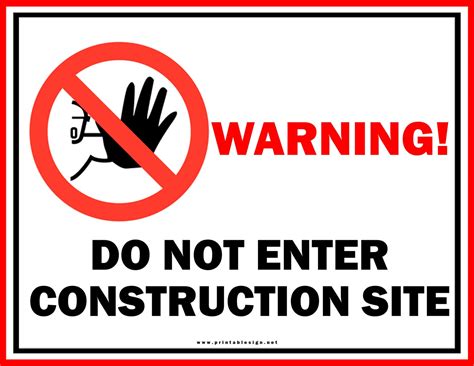 Printable Construction Safety Signs Ph