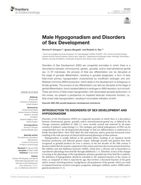 Pdf Male Hypogonadism And Disorders Of Sex Development