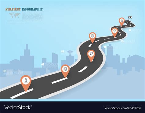 Business Infographics With Road Map Pattern Vector Image