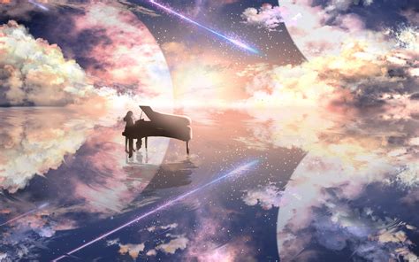 Find the best 4k anime wallpaper on getwallpapers. Download wallpaper 3840x2400 piano, silhouette, space ...