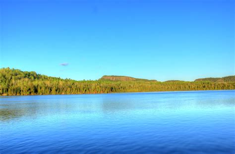 Landscape On The Opposite Shore At Lake Nipigon Ontario Canada Image