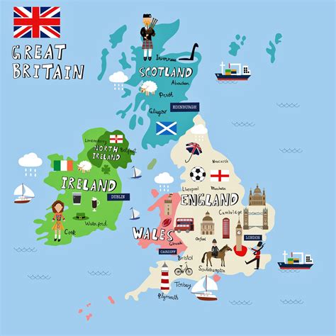Detailed Administrative Map Of Great Britain Great Br