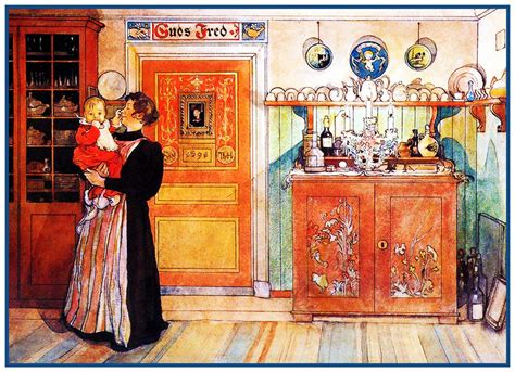 Kitchen During The Holidays Swedish Carl Larsson Counted Cross Stitch
