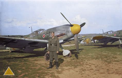 ‘yellow 2 A Bf 109 F From 9jg 52 In The Other Two Photos He Is