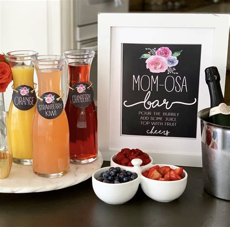 Mom Osa Bara Fun Mimosa Bar For A Baby Shower Or Mothers Day