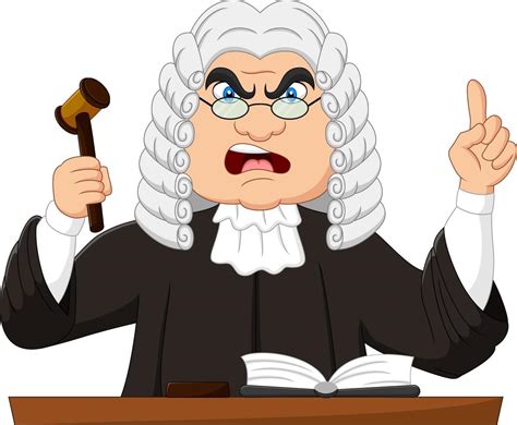 Angry Male Judge Holding Gavel And Pointing Up 5152082 Vector Art At