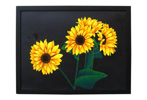 4 The Sunflower Gang Oil On Canvas Paper Artist Stacy Schilling