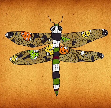 Dragonfly Art Print Poster Illustration Dragonfly Wall Art Posters