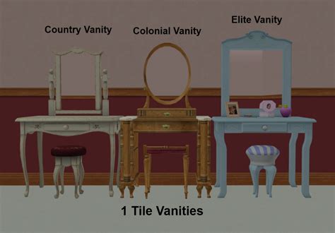 Mod The Sims Maxis Match 1 Tile Vanities Various Eps