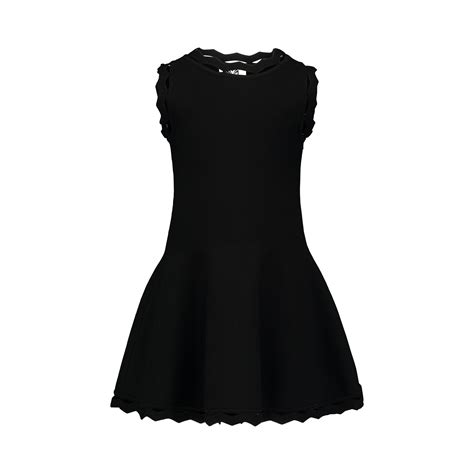 Milly Minis Little Girls Zig Zag Trim Flare Dress In Black Modesens