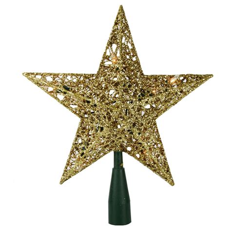 Ksa 9 Lighted Gold Wire Star Christmas Tree Topper Clear Lights