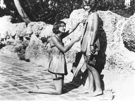 Interesting Vintage Photographs Of Girls In Wooden Bathing Suits From