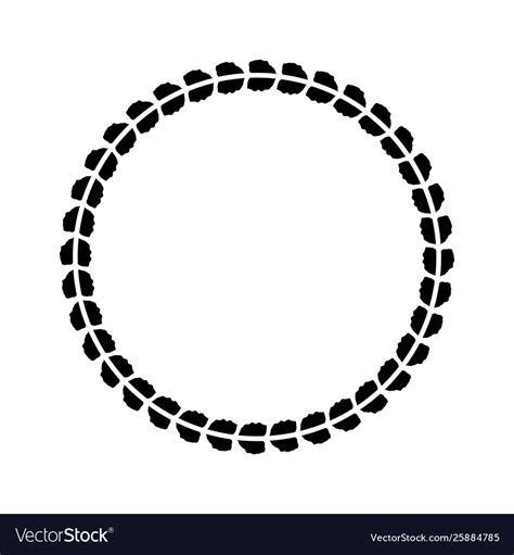 Abstract Circle Lineart Design Black Round Frame Vector Image