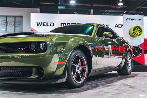 Bill Goldbergs Green Dodge Challenger Weld Wheels S71 Weld Wheels