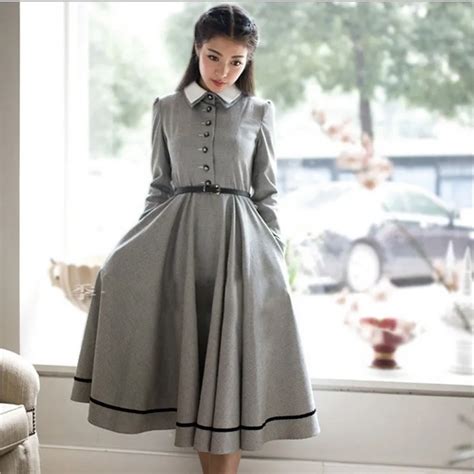 New Arrivals 2014 Women Winter Dresses Elegant British Plaid Clothing