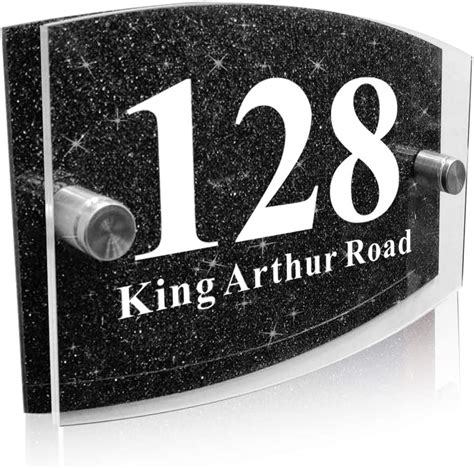 Modern House Sign Plaque Door Number Name Road Plaque Personalised