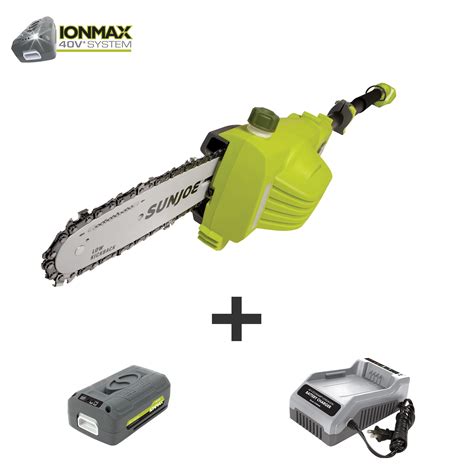Sun Joe Ion8ps2 40 Volt Ionmax Cordless Multi Angle Pole Chain Saw Kit