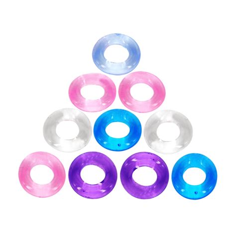 10pcs Penis Ring Delaying Ejaculation Silicone Stretchy Donuts Cock