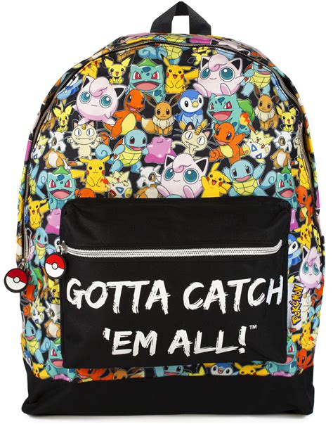 Pokemon Gotta Catch Em All Official Backpack School Bag With Adjustable