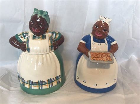 2 Vintage Mammy Cookie Jars Black Americana 1921338681