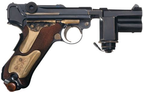 A Modified Luger Pistol This Night Pistol Was Issued To Officers Of
