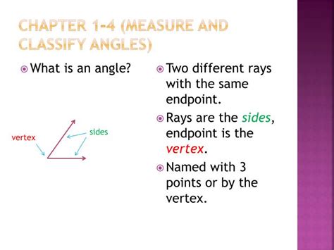 PPT - Chapter 1-4 (Measure and Classify Angles) PowerPoint Presentation ...