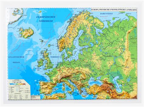 Europe Physical Map With Key