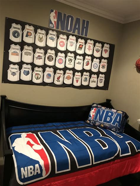 Nba Bedroom Basketball Theme Room Basketball Room Nba Bedroom