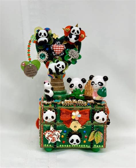 Unique Panda T Panda Decor Small Jewelry Box With Pandas Etsy