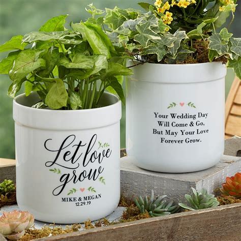 Let Love Grow Personalized Outdoor Flower Pot Wedding Ts Wedding