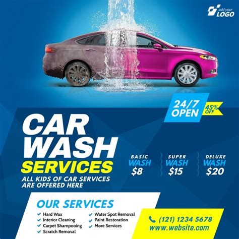 Car Wash Services Ad Template Postermywall