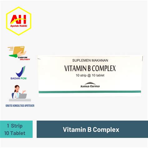 Jual Vitamin B Complex B Komplek Perstrip Isi 10 Tablet Shopee Indonesia