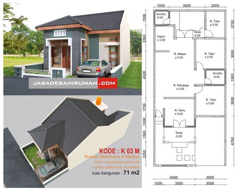 Permintaannya adalah carport, 2 kamar tidur, r.tamu, r.keluarga, dapur, r.cuci, taman dpn. Gambar Desain Rumah Minimalis Modern Ukuran 7x12 ...