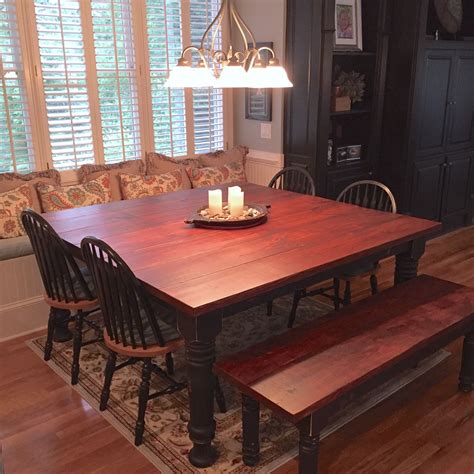 Custom Square Style Farmhouse Dining Room Table By Boardman Co