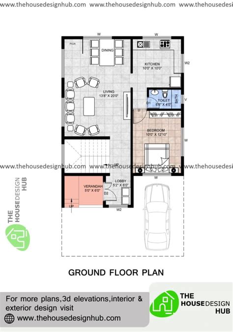 25 X 35 Ft Low Cost 1 Bhk House Plan In 800 Sq Ft The House Design Hub