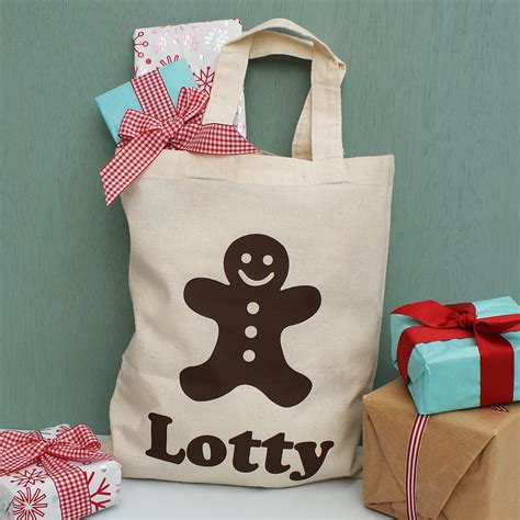 Personalised Gingerbread Man Christmas Shopper Bag By Sparks Clothing
