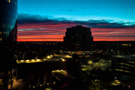 Wallpaper Sunset City Cityscape Night Reflection Sky Sunrise